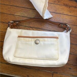 Cream Shoulder Bag with Tan Strap